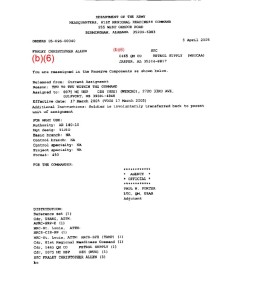 Fraley de-mob orders