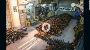 Seized Iranian weapons