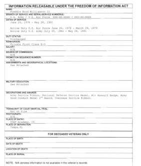 Freddie Williamson FOIA