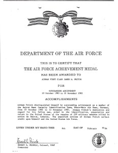 James Fritch AF Achievement Medal