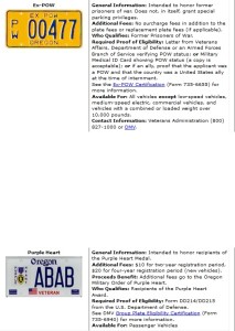 Oregon Special plates