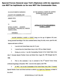 General Guest Sworn Affidavit NOT SWC CDR on 1983 Teti Diploma date CCC