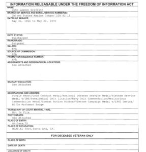 John Griffith FOIA