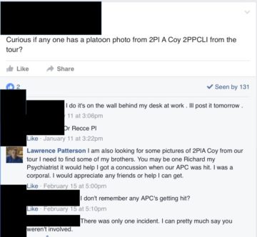 Patterson Facebook conversation