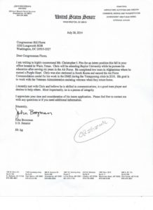 Piro claims Boozman letter