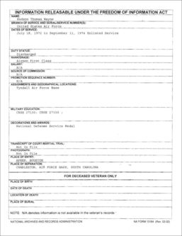 Thomas Wayne Huson FOIA