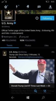Army on Trump