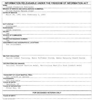 Joseph Dominguez FOIA