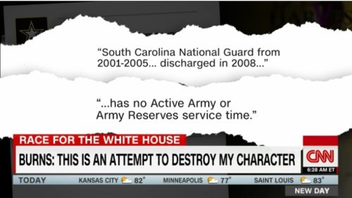 Pator Burns military claims