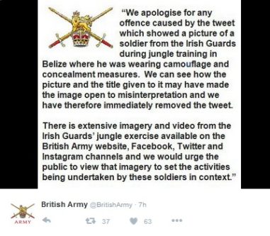 Black face british Army