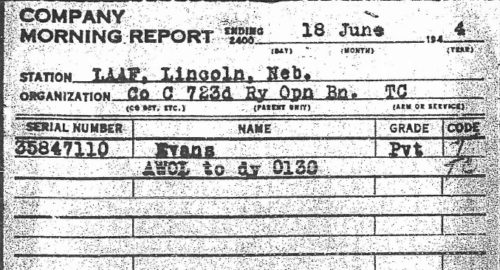 Evans RTD 18 June 1944