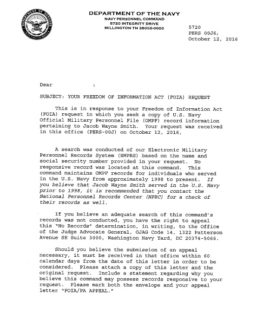 Jacob Wayne Smith Navy FOIA