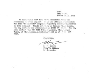 Lookingbill Navy FOIA2