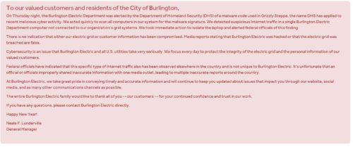 Burlington Electric Department
