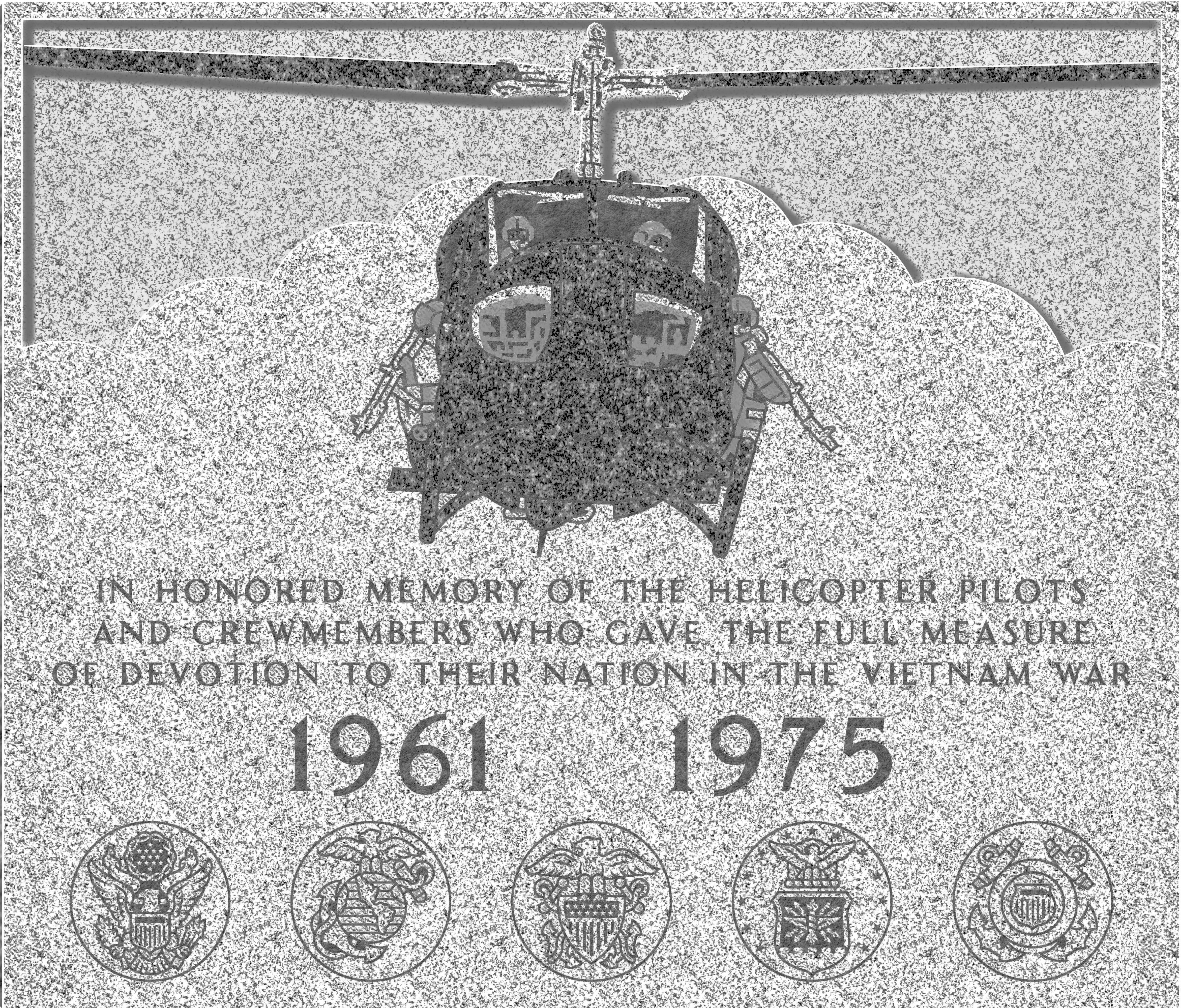 Vietnam helicopter pilots and their monument at Arlington