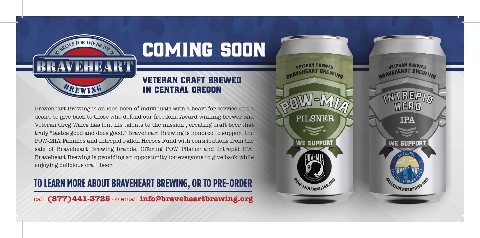 Braveheart Beer announces POW/MIA beer coming