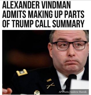 Alexander Vindman made up parts of story