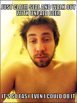 Claims SEAL to not pay for alcoholic beverage